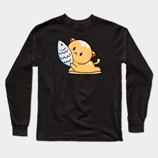 cat and fish Long Sleeve T-Shirt